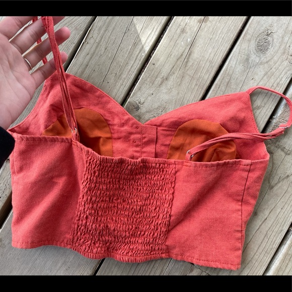 Red Button Down Tank - Picture 2 of 3